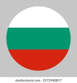 Flag of Bulgaria round shape, national symbol