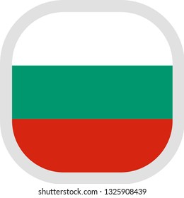 Flag of Bulgaria. Rounded square icon on white background, vector illustration.