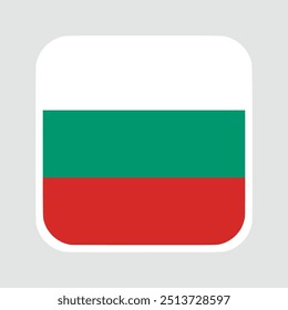 The flag of Bulgaria is set in a rounded square. Flag icon. Standard color. Computer illustration. Digital illustration. Vector illustration.	