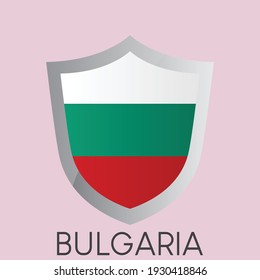 Bandera de Bulgaria diseño de icono de escudo, ilustración simple de vector gradiente, eps 10
