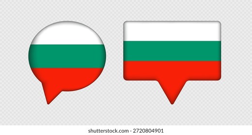 Bandera de Bulgaria en burbuja de discurso.