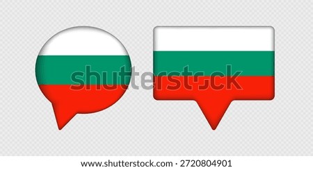 Flag of Bulgaria in speech bubble.