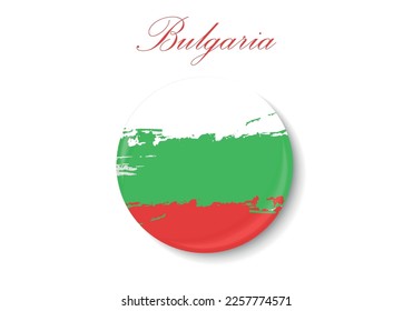 The flag of Bulgaria. Standard color. The circular icon. The round flag. Digital illustration. Computer illustration. Vector illustration.