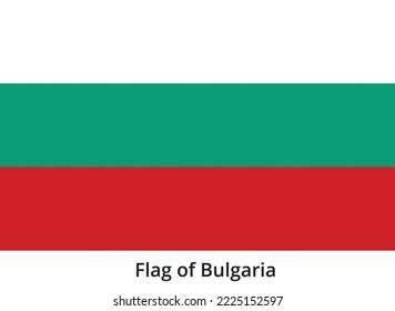 Flag of Bulgaria state symbol tricolor consisting of three equal-sized horizontal white, green, and red isolated on the background National Independence Day Illustration