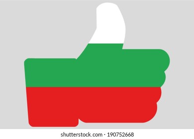 The flag of Bulgaria in a Thumbs Up Icon
