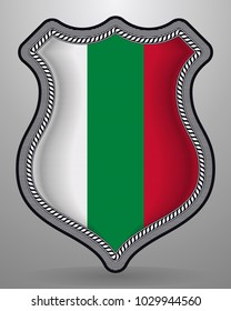 Flag of Bulgaria. Vector Badge and Icon with Central Glossy National Symbol