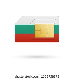 Flag of Bulgaria. Vector illustration of SIM Card with flag on white background