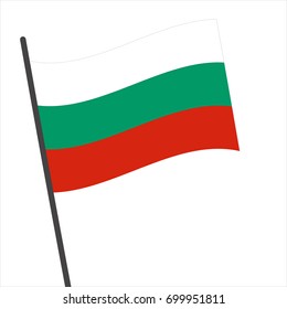 Flag of Bulgaria , Bulgaria flag waving isolated vector illustration