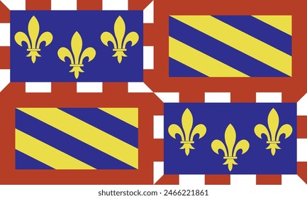 Flag of Burgundy province. Vector illustration