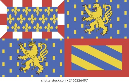 Flag of Burgundy-Free-County province. Vector illustration