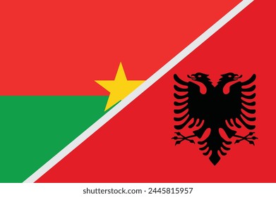 Flag of Burkina Faso and Albania concept graphic element Illustration template design
