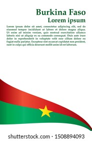 Flag of Burkina Faso, Burkina Faso country in West Africa. Template for award design, an official document with the flag of Burkina Faso. Bright, colorful vector illustration for graphic and web desig