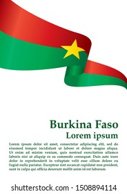 Flag of Burkina Faso, Burkina Faso country in West Africa. Template for award design, an official document with the flag of Burkina Faso. Bright, colorful vector illustration for graphic and web desig