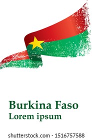 Flag of Burkina Faso, Burkina Faso country in West Africa. Template for award design, an official document with the flag of Burkina Faso. Bright, colorful vector illustration for graphic and web desig