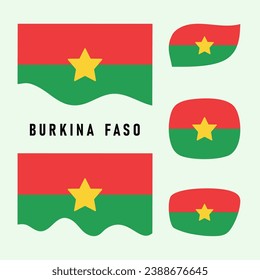 Flag of Burkina Faso Flat Vector