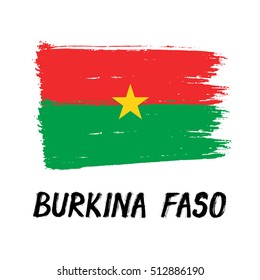 Flag Of Burkina Faso - Grunge