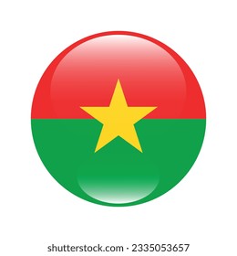 Flag of Burkina Faso. Flag icon. Standard color. Circle icon flag. 3d illustration. Computer illustration. Digital illustration. Vector illustration.