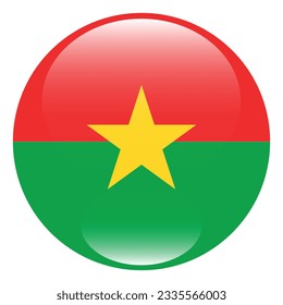 Flag of Burkina Faso. Flag icon. Standard color. Circle icon flag. 3d illustration. Computer illustration. Digital illustration. Vector illustration.