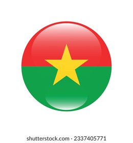 Flag of Burkina Faso. Flag icon. Standard color. Circle icon flag. 3d illustration. Computer illustration. Digital illustration. Vector illustration.