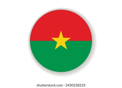 Flag of Burkina Faso. National symbol in official colors. Template icon. Abstract vector background. Round glass light ball, 3D big bubble, sphere.