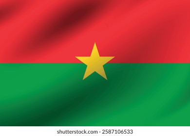 Flag of Burkina Faso. Burkina Faso flag official colors and proportion digital vector illustration. Waving flag.