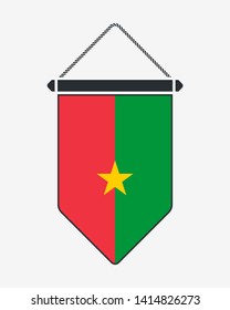 Flag of Flag of Burkina Faso. Vector Sign and Icon. Vertical Pennant. Vector Isolated