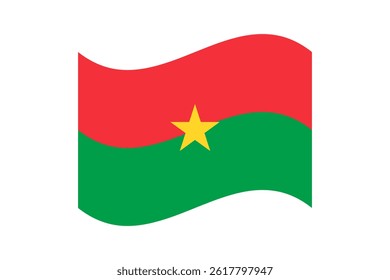 Flag of Burkina Faso. Burkina Faso wavy flag digital vector illustration. Fluttering flag.