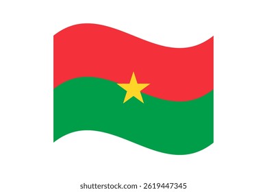 Flag of Burkina Faso. Burkina Faso wavy flag digital vector illustration. Fluttering flag.