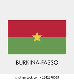 Flag of Burkina-Fasso on gray background. Vector illustration in trendy flat style. EPS 10.