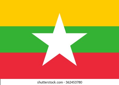 Flagge Birmas (Republik der Union Myanmar)