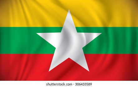 Flag of Burma - vector illustration