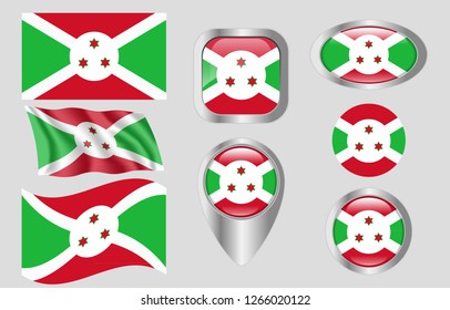 Sticker Car Motorbike Coat of Arms City Flag Burundi