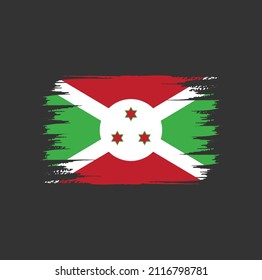 Flagge Burundis mit Pinselstil