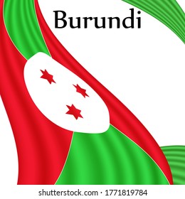 Flag of Burundi country on white background. Eps.file.