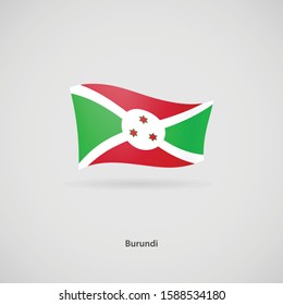 The flag of Burundi is flying layered vector image.