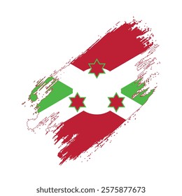 Flag of Burundi Grunge Brush Stroke Style vector