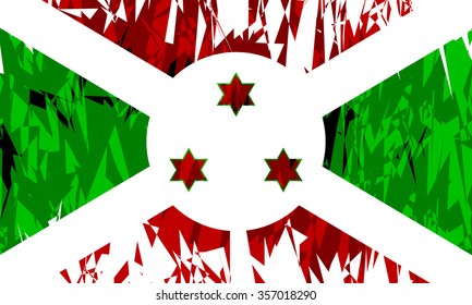 Flag of Burundi in grunge style. Vector illustration.
