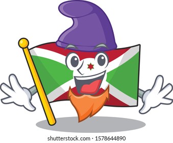 Flag burundi mascot cartoon style as an Elf