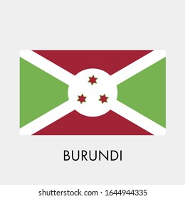Flag of Burundi on gray background. Vector illustration in trendy flat style. EPS 10.