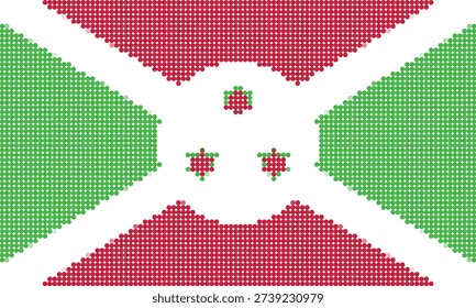 Flag of Burundi pixel art of dots