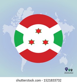 Flag of Burundi Round Glossy Icon. Vector illustration eps 10.
