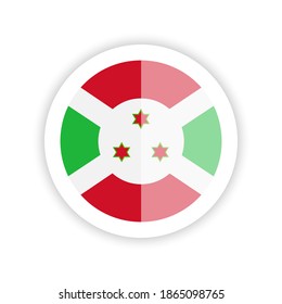 Flag of Burundi. Round icon.