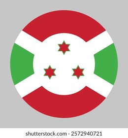 Flag of Burundi round shape, national symbol