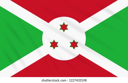 Flag Burundi swaying in wind,