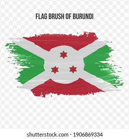 Flag Of Burundi in texture brush  with transparent background, vector illustration in eps file