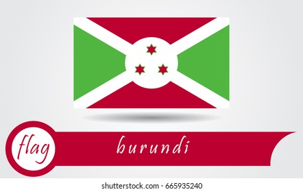 flag of burundi vector eps 10. design flat with name