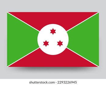 Bandera de Burundi, placa de ilustración vectorial y patrón de banner 