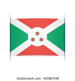 Flag of Burundi. Vector illustration of a stylized flag. The slit in the paper with shadows. Element for infographics.