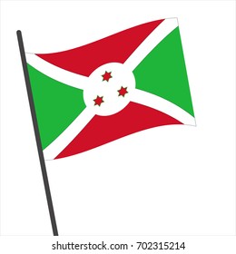 Flag of Burundi , Burundi flag waving isolated vector illustration