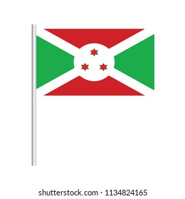 Flag of Burundi.Burundi Icon vector illustration,National flag for country of Burundi isolated, banner vector illustration. Vector illustration eps10.